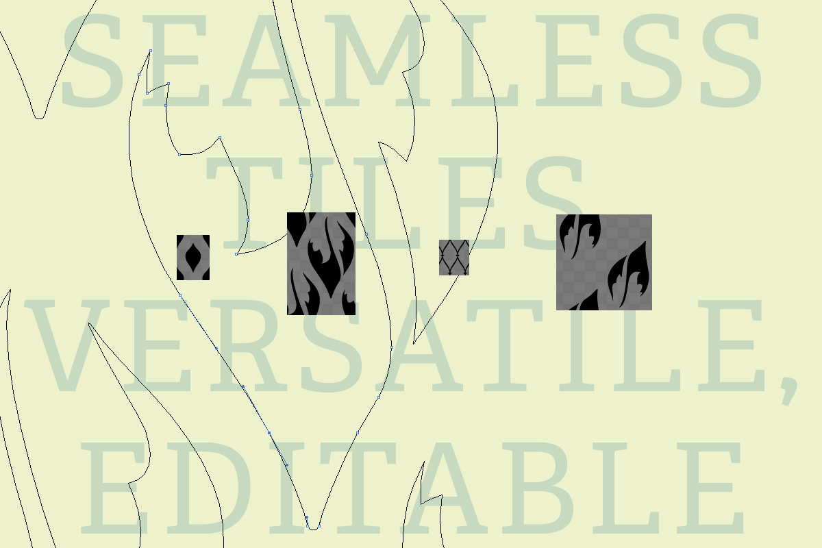 Vector/Bitmap Graceful Leaf Patterns preview 2