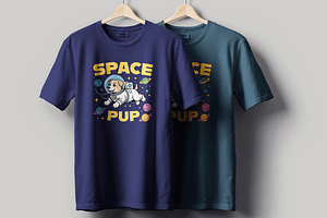 Cat Astronaut Funny Scifi Tshirt, a Stationery Template by MightyDesign