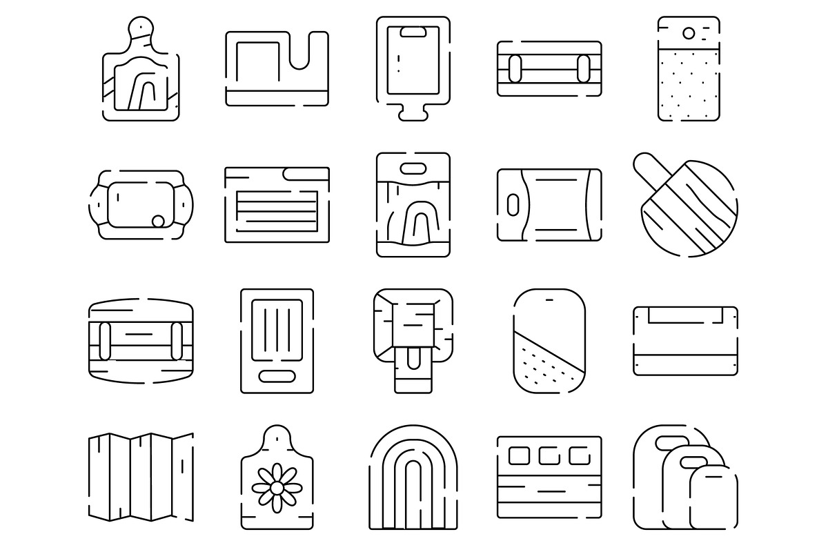 Cutting board kitchen utensil line, an Object Graphic by pikepicture (Photo 2 of 3)