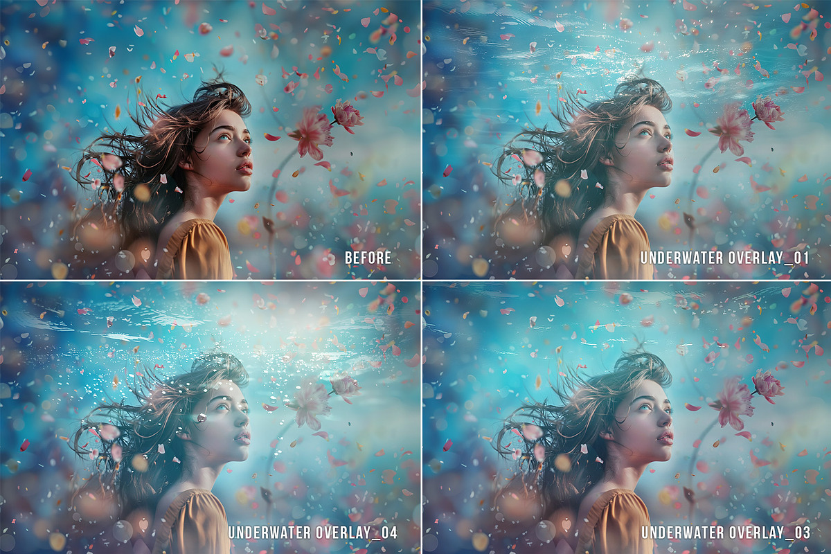 Underwater Effect Photo Overlays PNG, a Layer Style Add-On by Walllow Creatives (Photo 2 of 6)