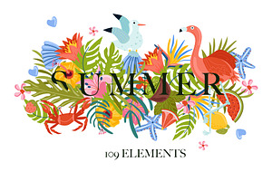 Summer Time, Tropical Clipart