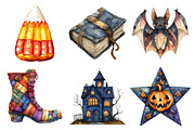 Patchwork Halloween Clipart, an Illustration by Daily.Designs (Thumbnail 4 of 5)