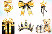 Luxury Black Kids Birthday Clipart, a Seasonal Illustration by Canvas Craft (Thumbnail 4 of 4)