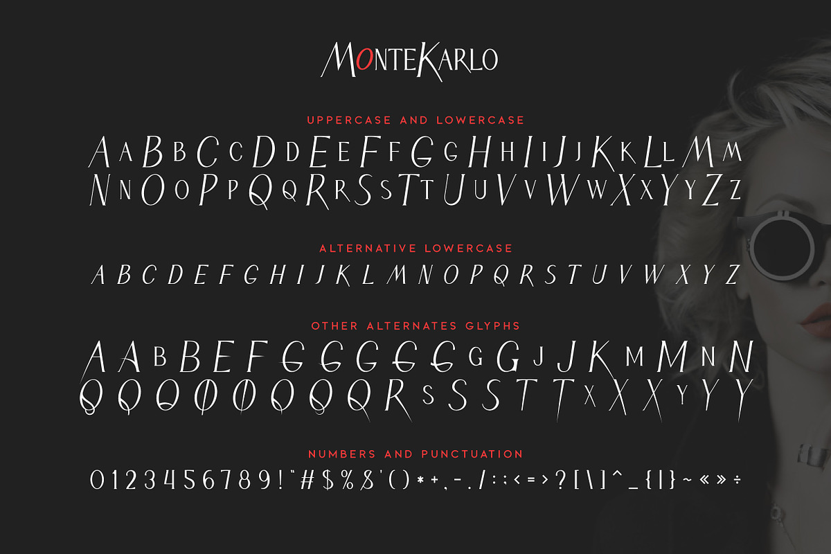 MonteKarlo Serif font family. preview 2