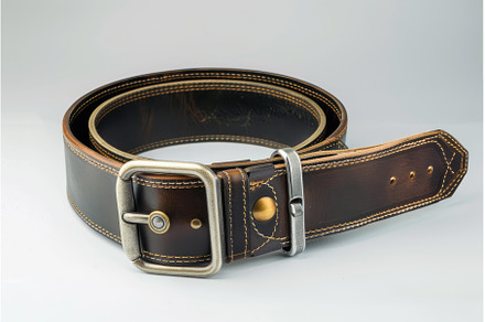 Brown leather belt with metal buckle, a Beauty & Fashion Photo by Ylivdesign