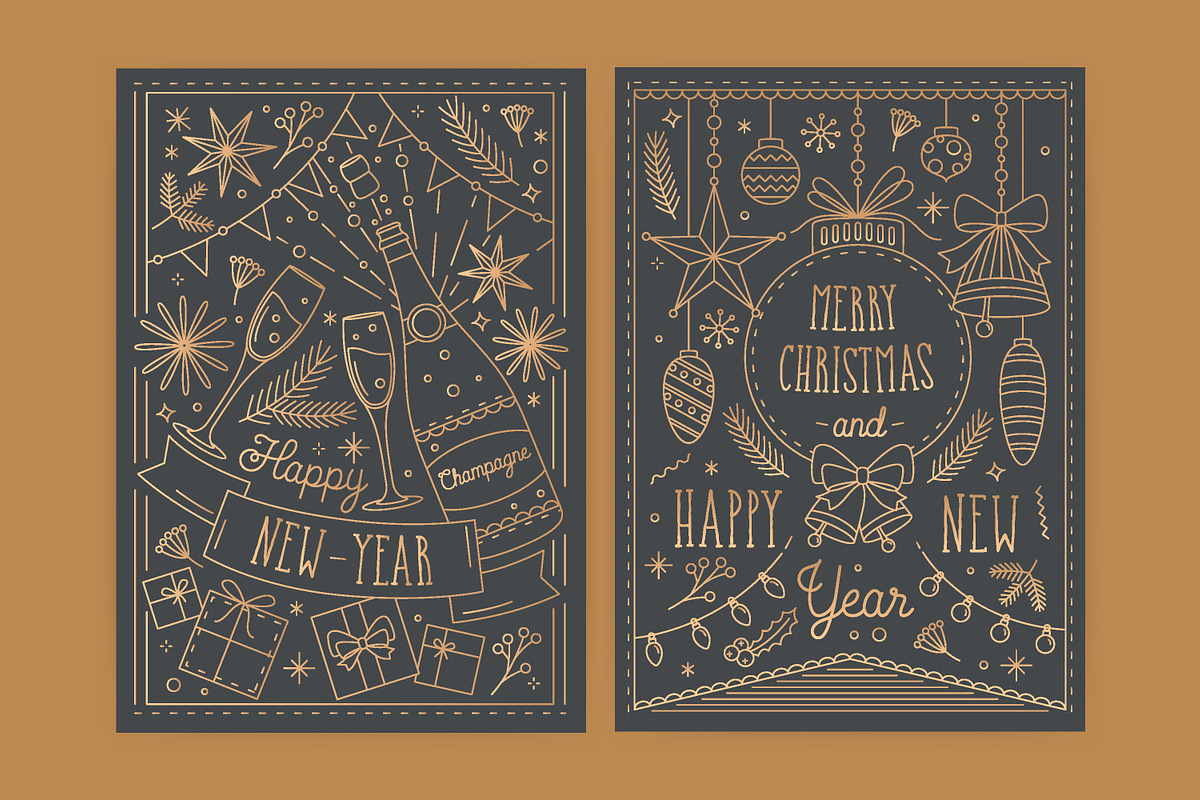 Christmas and New Year cards, a Card Template by Good Studio (Photo 5 of 8)