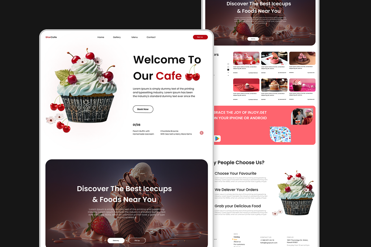 Star - Cafe Website Landing Page, an UI Kit Template by Hammad Arif