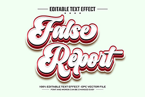 False report 3D editable text effect