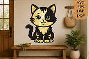 Cute Cat SVG Laser Cut File, an Object Graphic by DreamCafeArt (Thumbnail 2 of 4)