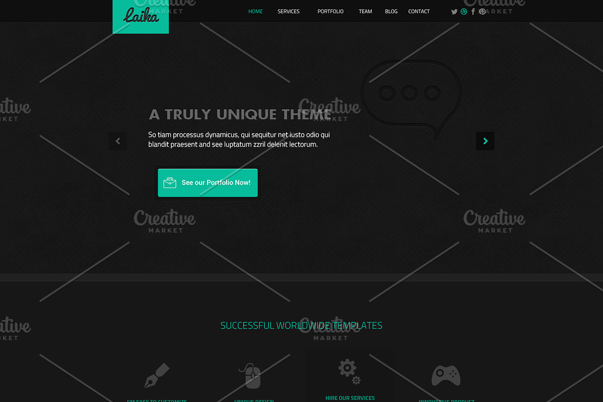 Laika Responsive One Page Portfolio, a Landing Page Template by CoralixThemes (Photo 2 of 5)