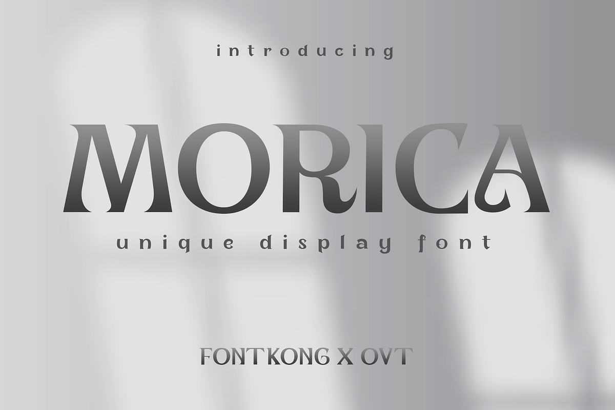 Morica - Unique Display Font, a Serif Font by overlaytemplates (Photo 1 of 5)