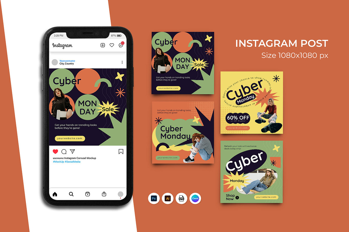 Cyber Monday Sale Instagram Post, a Social Media Template by Artnivora.Std (Photo 2 of 2)