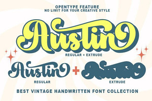 Austin Vintage Font With Extrude