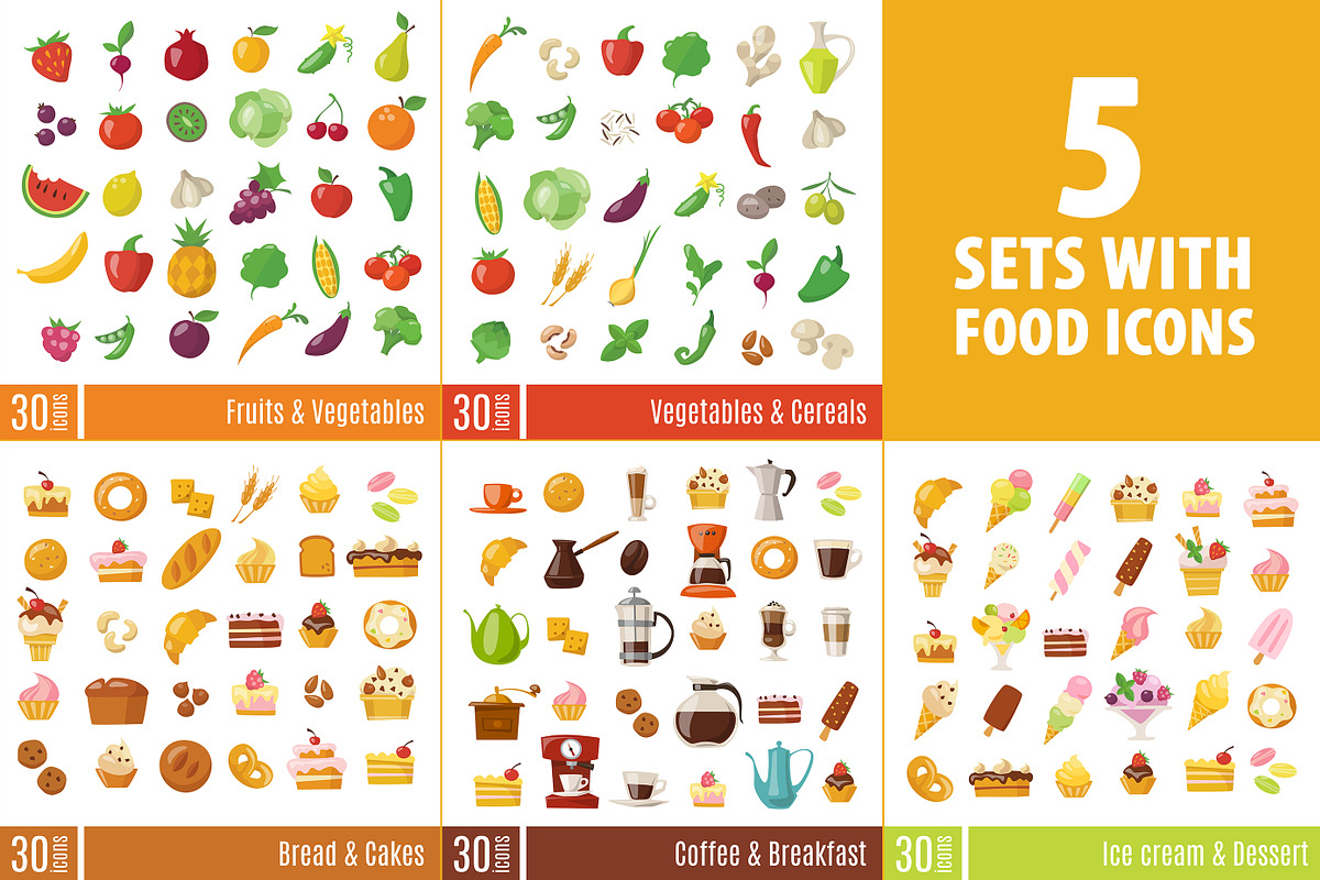108 food icons, a Graphic by Giraffarte (Photo 2 of 3)