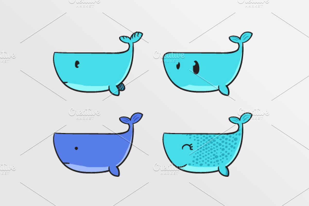 Whale doodles, an Illustration by Beatriz Gascón (Photo 1 of 2)