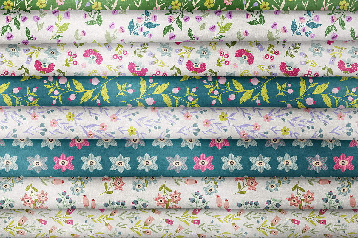 Whimsical garden clipart & pattern, a Graphic by Cozy pattern shop (Photo 6 of 7)