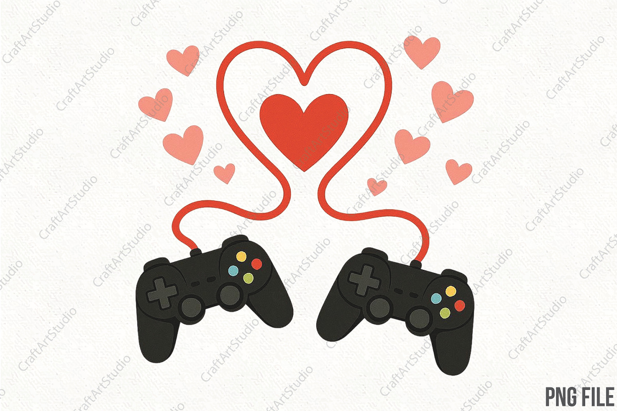 Gamer Valentine's Day Love PNG, an Illustration by CraftArtStudio (Photo 1 of 4)