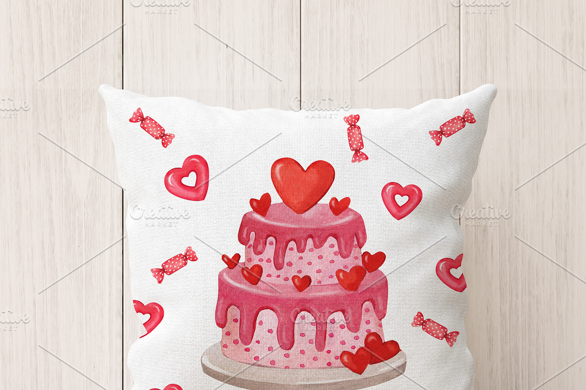 Watercolor Valentine Day Clipart PNG, a Seasonal Illustration by PatternPalette (Photo 6 of 7)