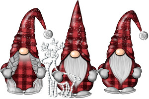 Christmas Gnomes Buffalo Plaid