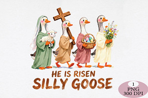 Silly Goose He is Risen Easter PNG, an Illustration by Daily.Designs