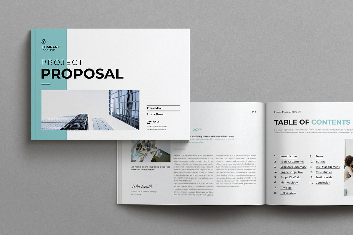 Project Proposal Template Landscape, a Brochure Template by MassiveCreator (Photo 1 of 7)