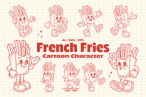 French Fries Cartoon Character