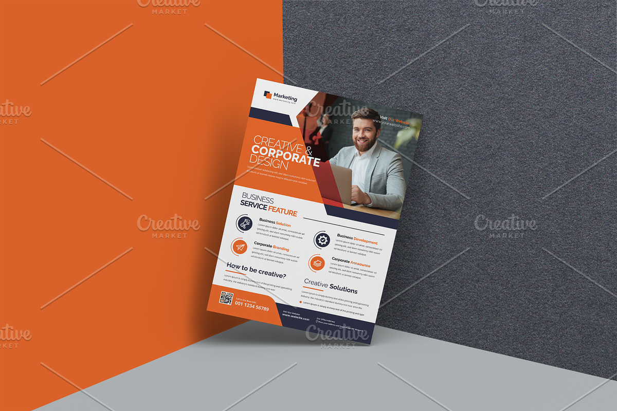 Minimalist A4 business flyer, a Flyer Template by creative-mint (Photo 2 of 5)