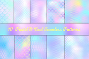 Mermaid Seamless Patterns Bundle, a Pattern Graphic by RabbitAndPencil (Thumbnail 4 of 11)