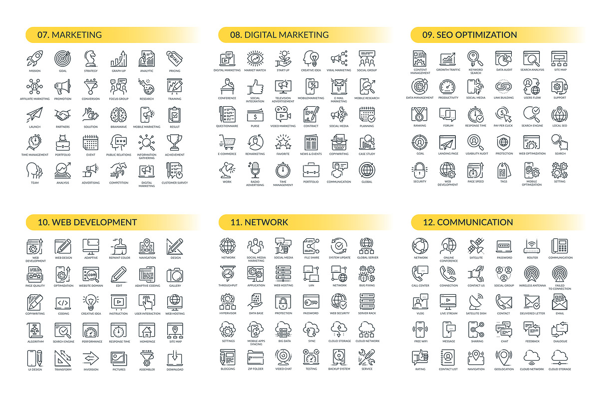 Icon Pack, an Outline Icon by Kalash (Photo 5 of 10)