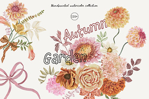 Autumn Garden floral watercolor fall