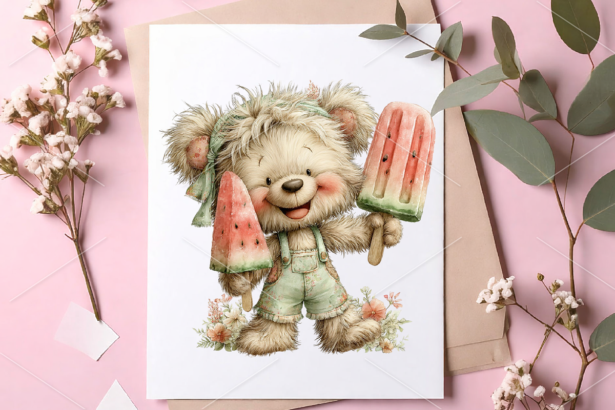 Summer Animals Watermelon Clipart, a Seasonal Illustration by Canvas Craft (Photo 7 of 7)