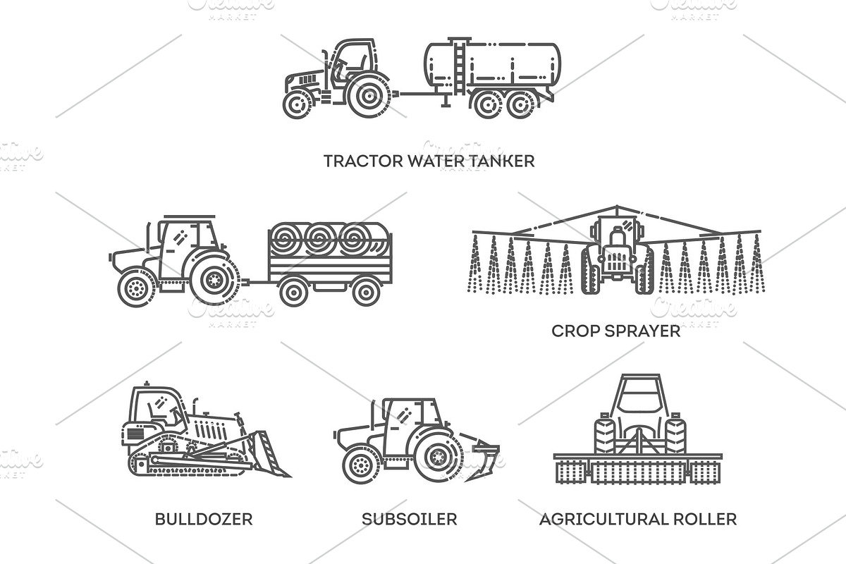 Agricultural Machinery Vector Symbol, a Transportation Illustration by Tettygreen (Photo 3 of 3)