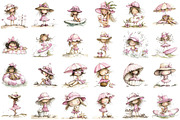 Whimsical Summer Beach Girl Clipart, an Illustration by designcity5 (Thumbnail 2 of 5)