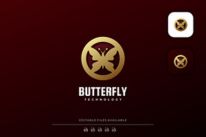 Butterfly Technology Gradient Logo