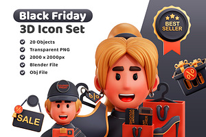 Black Friday 3D Icon