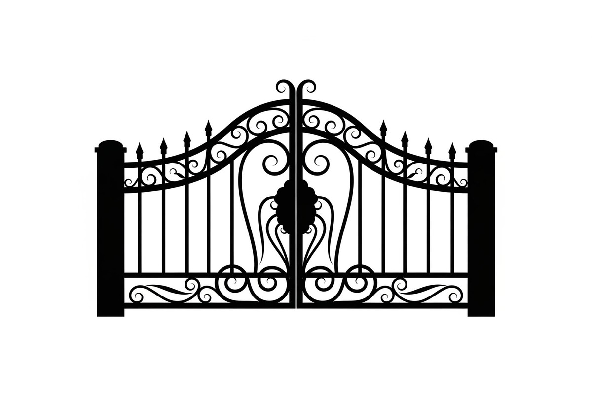 Ornate Wrought Iron Gate Vector Bund, an Illustration by Designs_River (Photo 14 of 47)