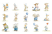 Birthday Animals PNG Clipart, an Animal Illustration by Nicolle's Colorful Art (Thumbnail 2 of 4)