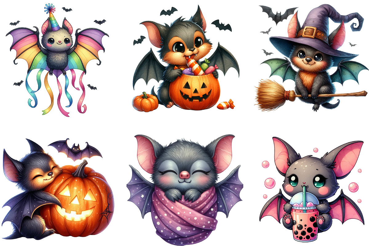 Quirky Bat Clipart, an Illustration by DreamArtGraphic (Photo 3 of 5)