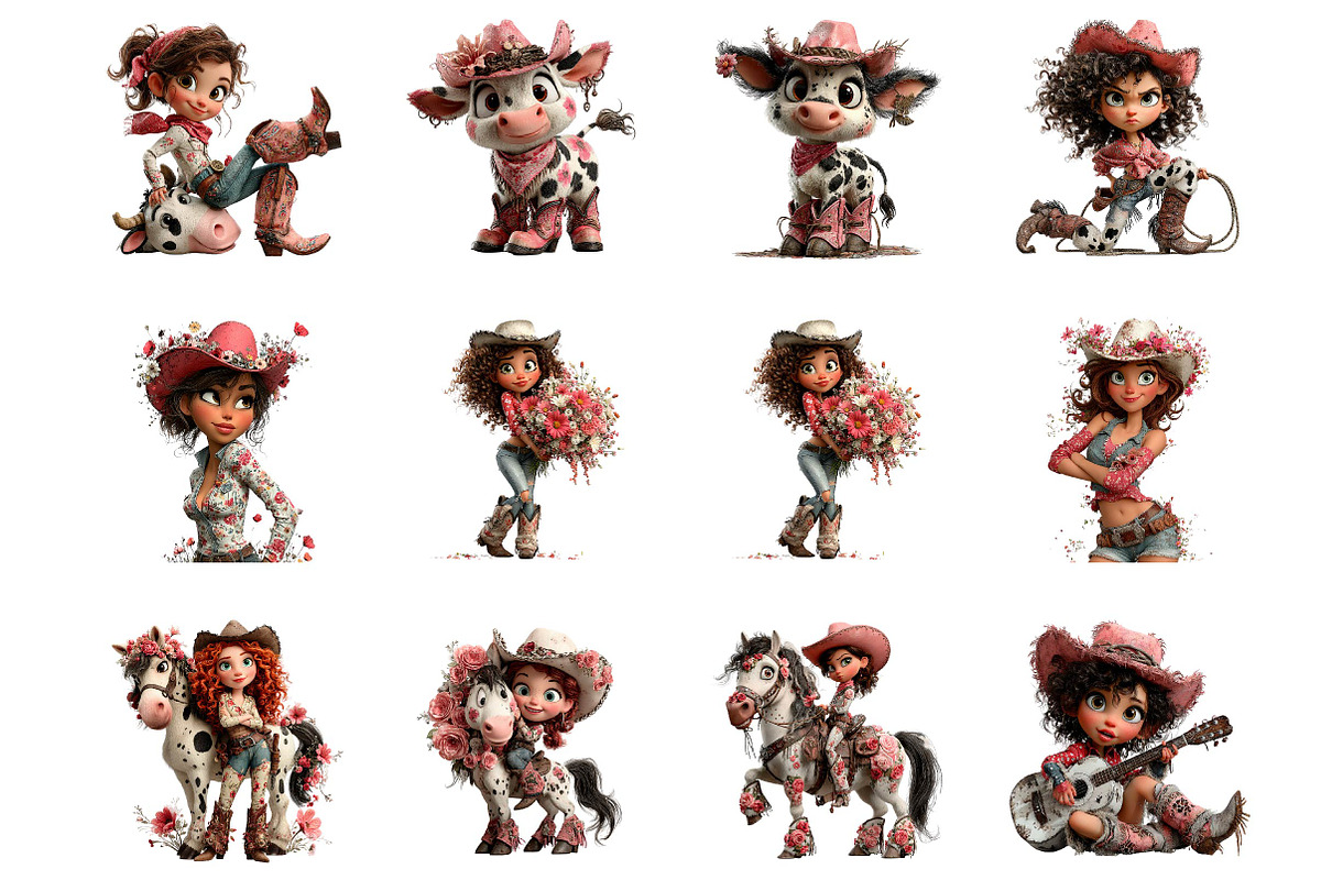 Cute Cowgirl Clipart, a Person Illustration by fashionaddict (Photo 4 of 7)