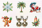 Tropical Christmas Clipart, an Illustration by CreationArt (Thumbnail 4 of 5)