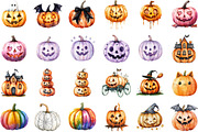 Halloween Pumpkins Clipart, an Illustration by Designking (Thumbnail 3 of 4)