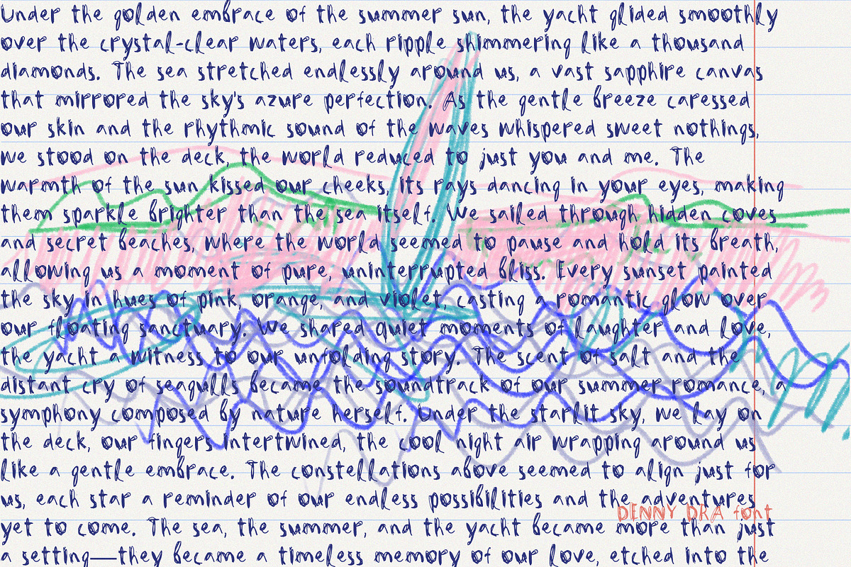 Denny Dra Font - Regular Handwriting, a Handwritten Font by line & plane (Photo 9 of 12)
