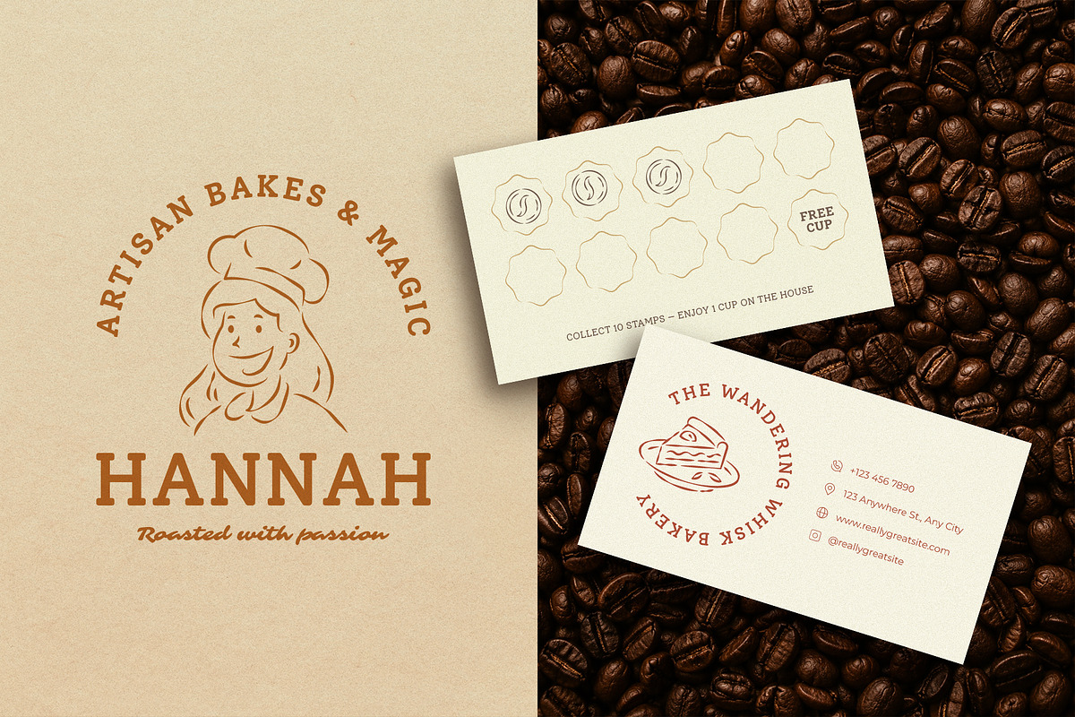 Whimsical Cafe & Bakery Branding Kit, a Branding & Logo Template by Vasya Kobelev (Photo 5 of 19)