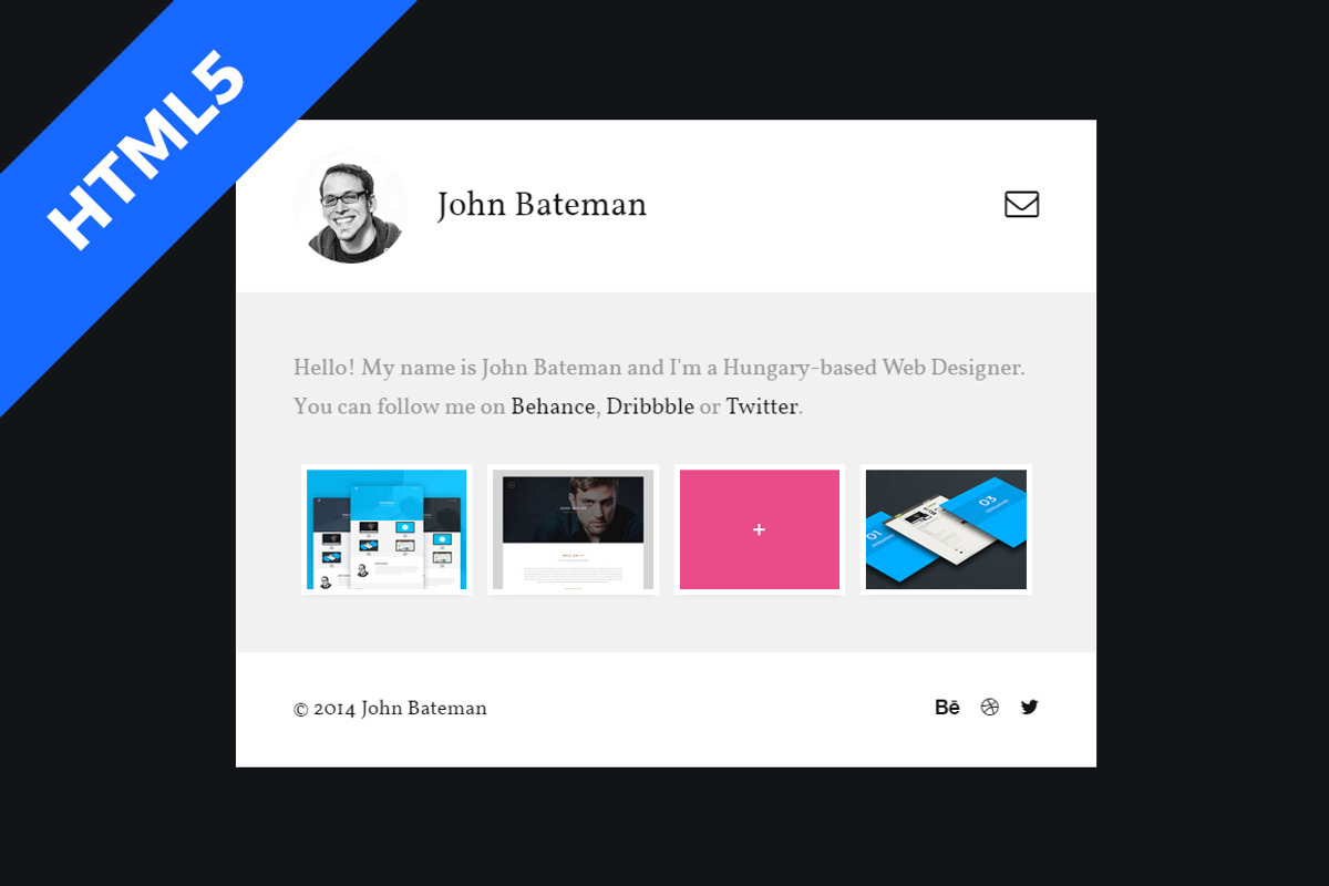 Bateman - Simple HTML5 Portfolio, a HTML Template by Mattias (Photo 1 of 2)