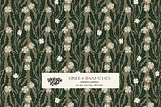 Green Branches Wallpaper, a Wallpaper Graphic by Bloomart Studio (Thumbnail 1 of 5)