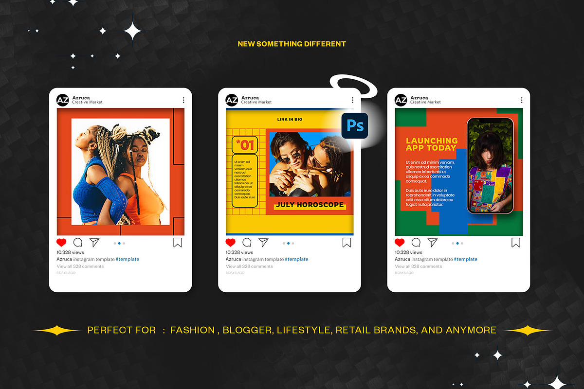 Retro Festfas Instagram | Photoshop, a Social Media Template by Azruca (Photo 5 of 6)