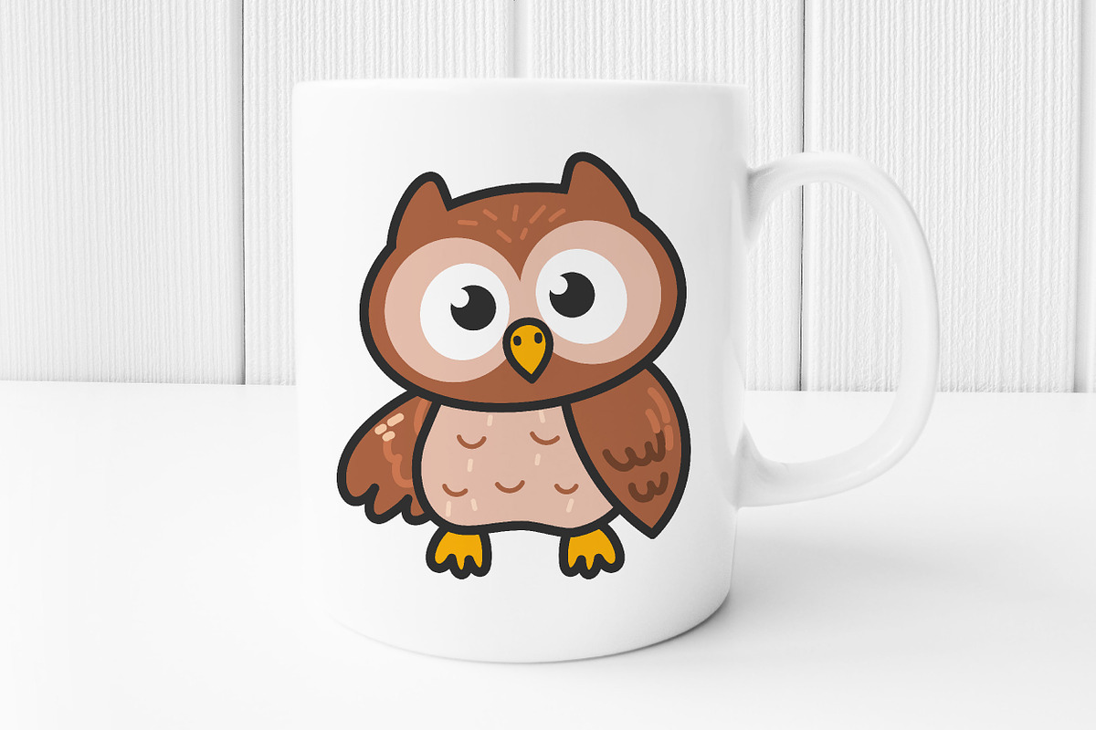 Cute Owls Cartoon animals clipart, an Animal Illustration by Noey smiley (Photo 2 of 5)