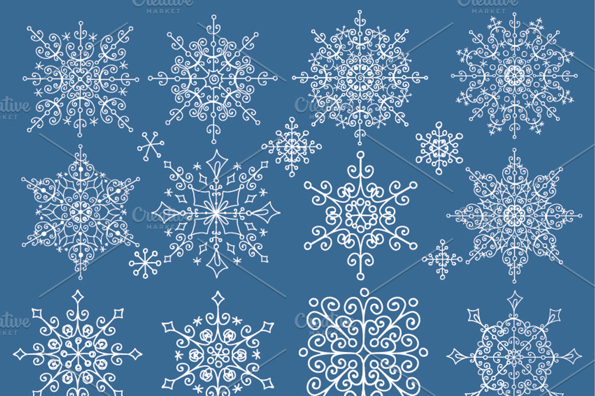 Snowflakes collection.Winter pattern, an Object Graphic by Tatianakost49 (Photo 5 of 5)