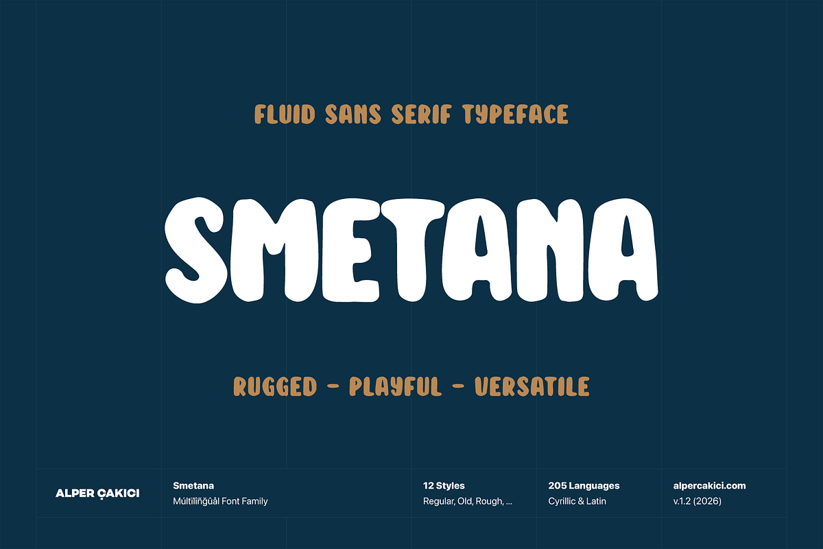 Smetana - Playful Fluid Typeface, a Handwritten Font by alpercakici (Photo 1 of 16)