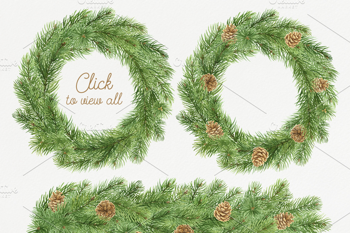 Coniferous Watercolor Set, an Illustration by NataliVA (Photo 2 of 3)